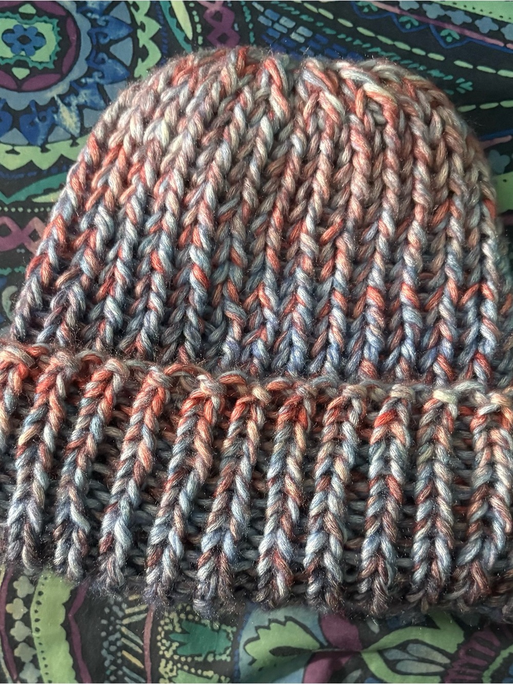 Multicolor Knit Beanie Hat - Cozy Winter Accessory